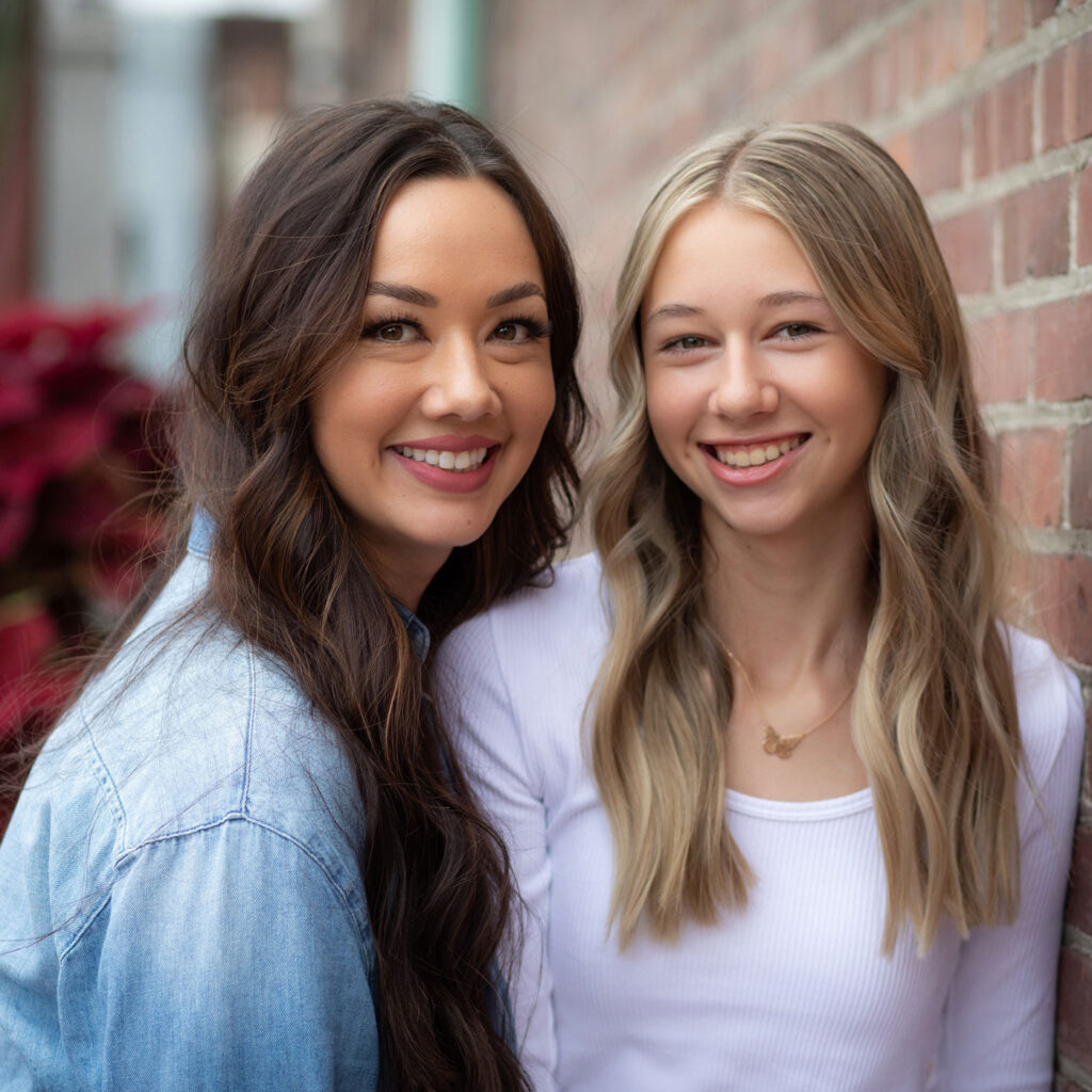 sisters smiling