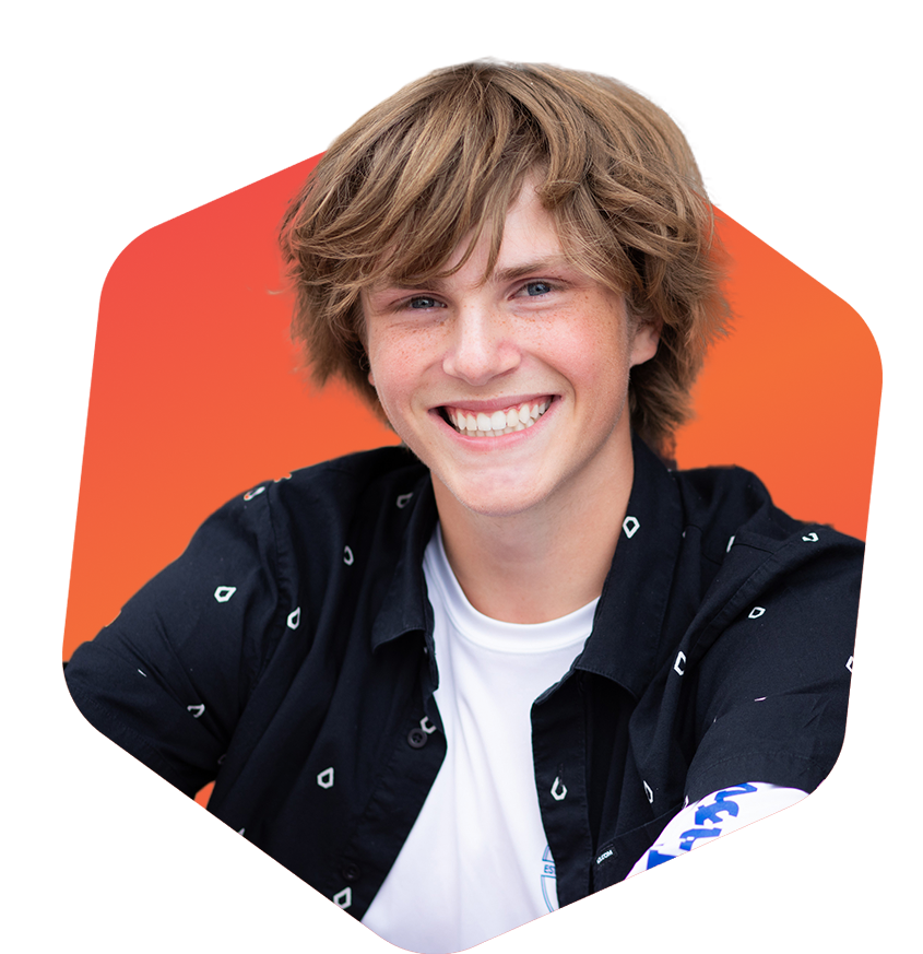 teen boy smiling